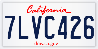 CA license plate 7LVC426