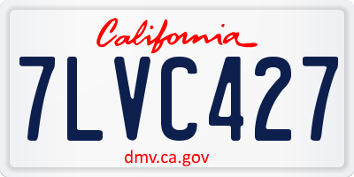 CA license plate 7LVC427