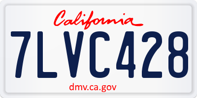 CA license plate 7LVC428