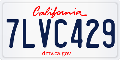 CA license plate 7LVC429