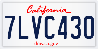 CA license plate 7LVC430