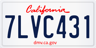 CA license plate 7LVC431
