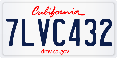 CA license plate 7LVC432