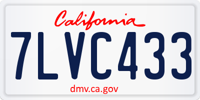CA license plate 7LVC433