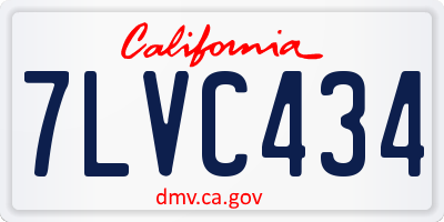 CA license plate 7LVC434