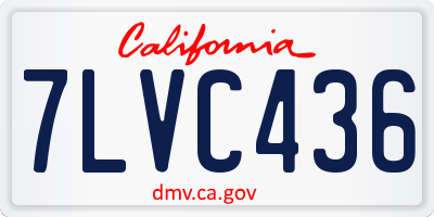 CA license plate 7LVC436