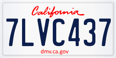 CA license plate 7LVC437