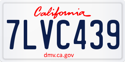 CA license plate 7LVC439