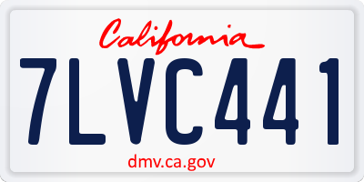 CA license plate 7LVC441