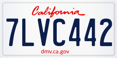 CA license plate 7LVC442