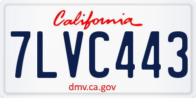 CA license plate 7LVC443