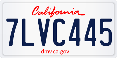 CA license plate 7LVC445