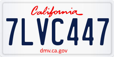 CA license plate 7LVC447