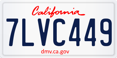 CA license plate 7LVC449