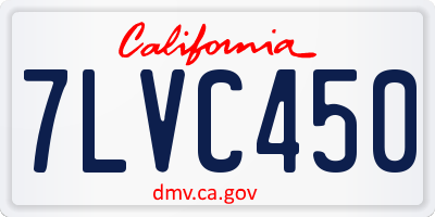 CA license plate 7LVC450