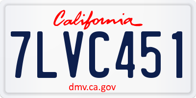 CA license plate 7LVC451
