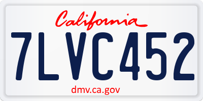 CA license plate 7LVC452