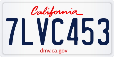 CA license plate 7LVC453