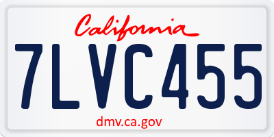 CA license plate 7LVC455