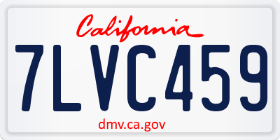 CA license plate 7LVC459