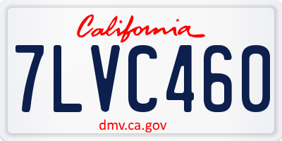 CA license plate 7LVC460