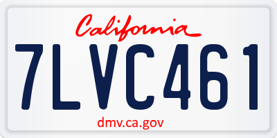 CA license plate 7LVC461