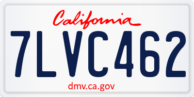 CA license plate 7LVC462