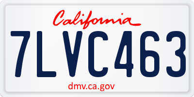 CA license plate 7LVC463