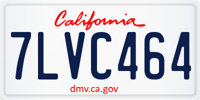 CA license plate 7LVC464