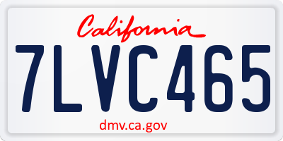 CA license plate 7LVC465