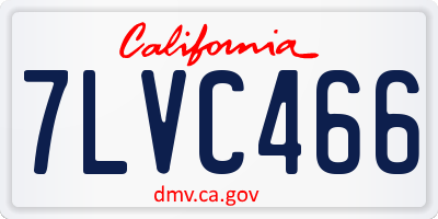 CA license plate 7LVC466