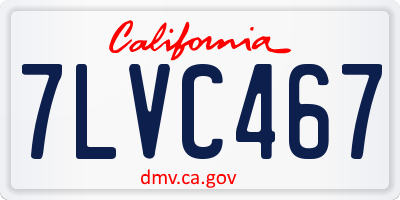 CA license plate 7LVC467
