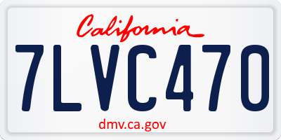 CA license plate 7LVC470