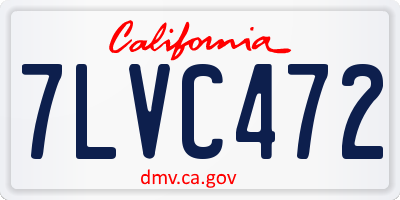 CA license plate 7LVC472