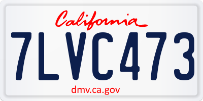 CA license plate 7LVC473