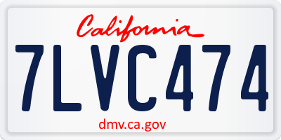 CA license plate 7LVC474