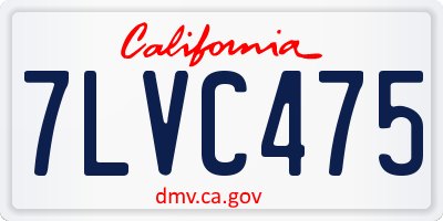 CA license plate 7LVC475