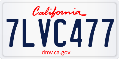 CA license plate 7LVC477