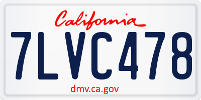 CA license plate 7LVC478