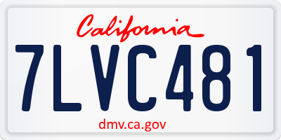 CA license plate 7LVC481