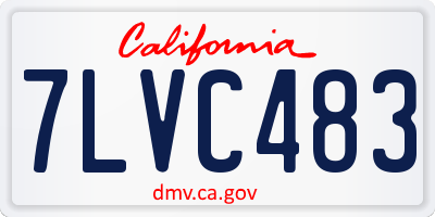 CA license plate 7LVC483