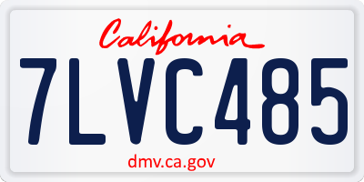 CA license plate 7LVC485