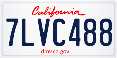 CA license plate 7LVC488