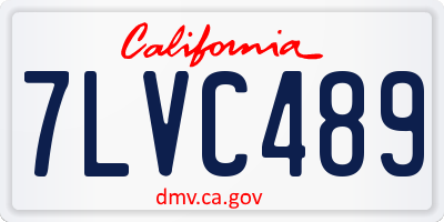 CA license plate 7LVC489