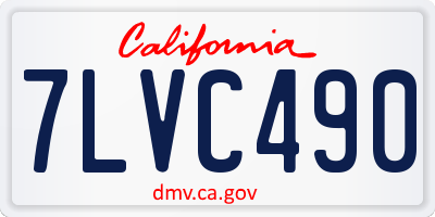 CA license plate 7LVC490