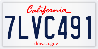 CA license plate 7LVC491
