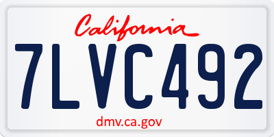 CA license plate 7LVC492