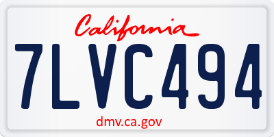 CA license plate 7LVC494