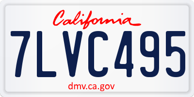 CA license plate 7LVC495
