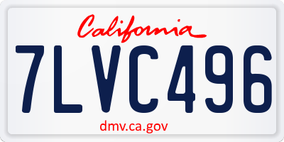 CA license plate 7LVC496